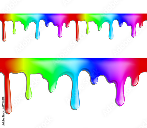 Fototapeta Naklejka Na Ścianę i Meble -  brightly colored paint drips seamless patterns