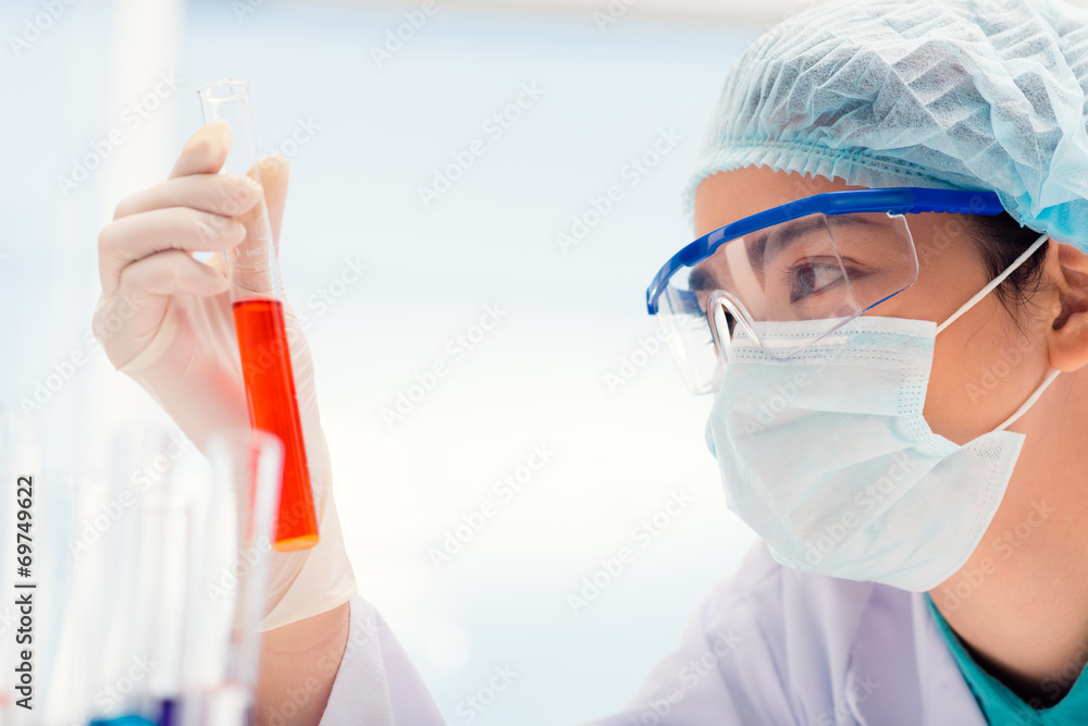 Looking at test tube Looking at test tube