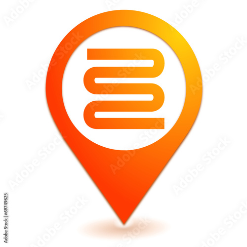 géothermie sur symbole localisation orange