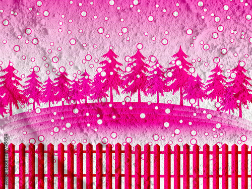 christmas tree on Cement wall Background texture