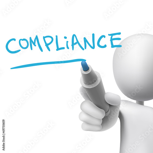 compliance word written by 3d man