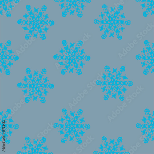Background of snowflakes (blue on gray)