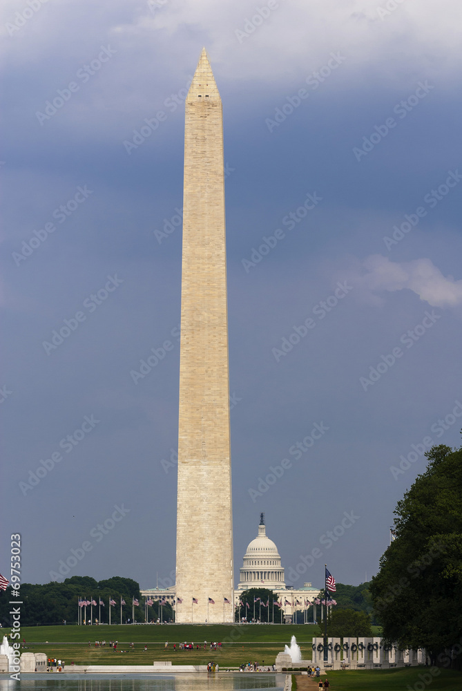 Obelisk und Capitol an der Mall in Washington, USA