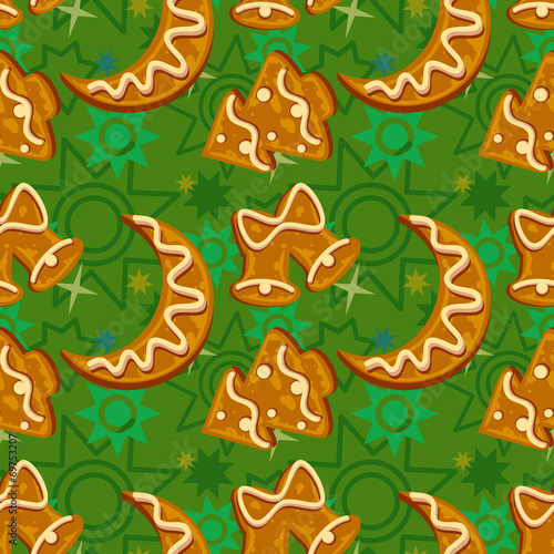 Ginger cookies seamless pattern