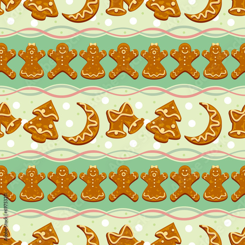 Ginger cookies seamless pattern