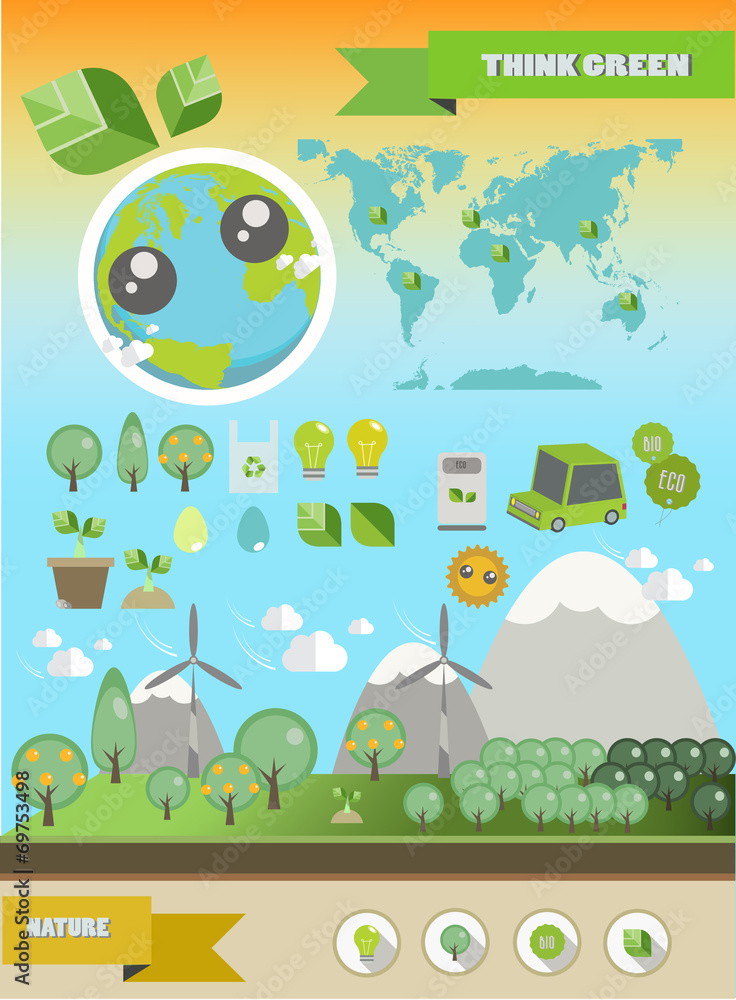 Fototapeta premium Ecology Infographic