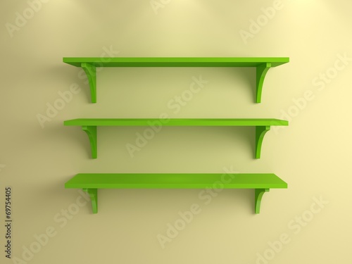 Simple shelves on a wall.