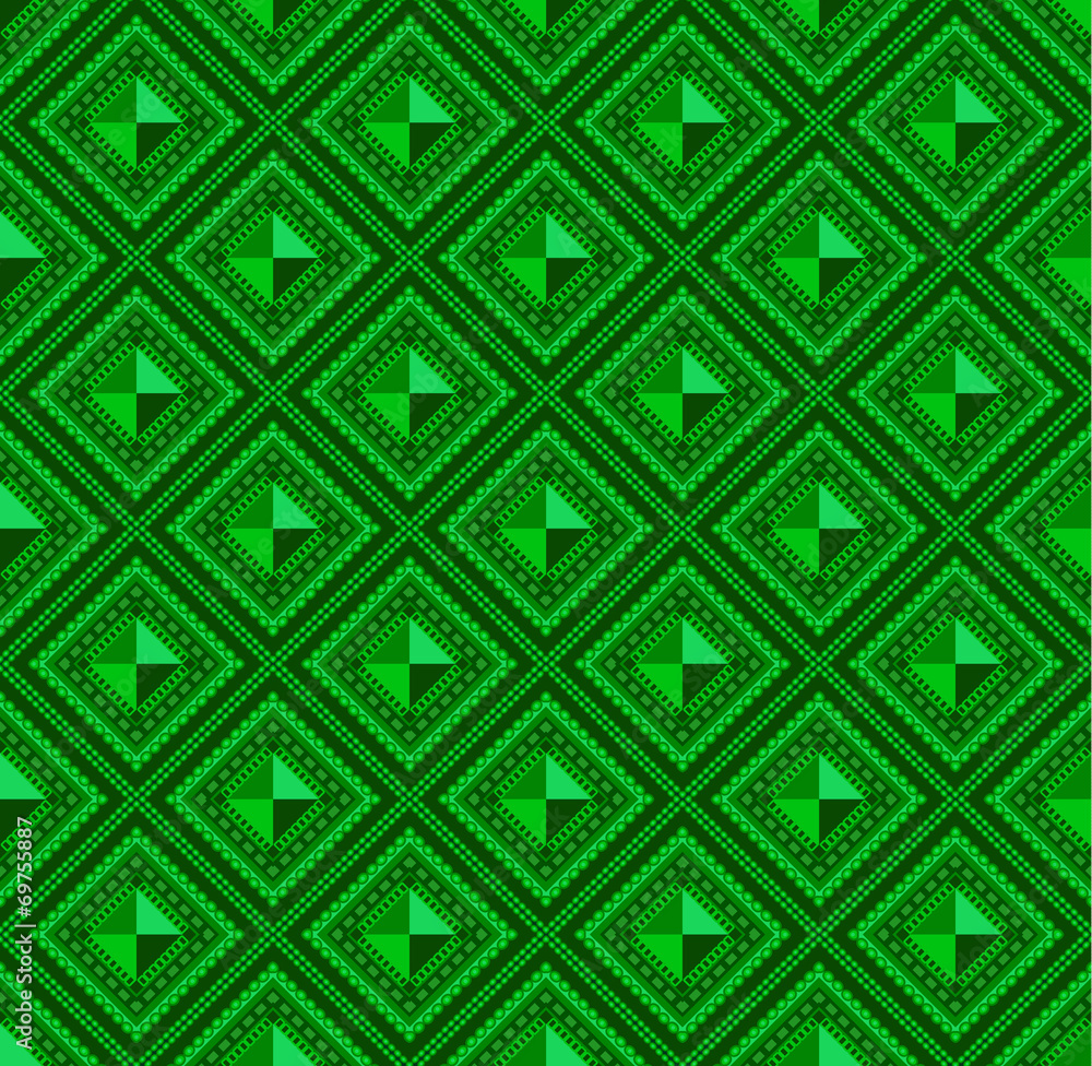 Seamless pattern green abstract shape color background