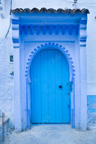 Blue painted door