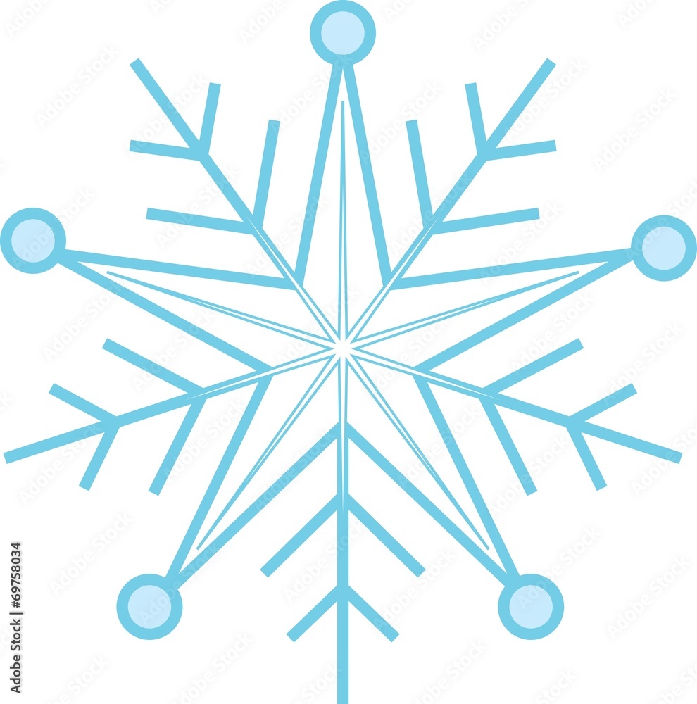 Digitally generated blue snow flake Digitally generated blue snow flake