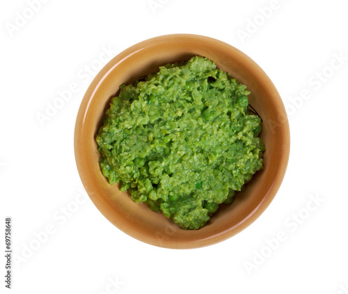 bowl of mushy peas,