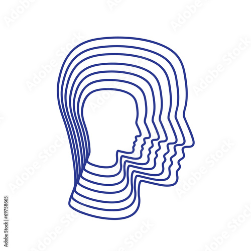 Vector sign head of people in growth