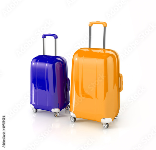 suitcase isolated on white. 3d illustration