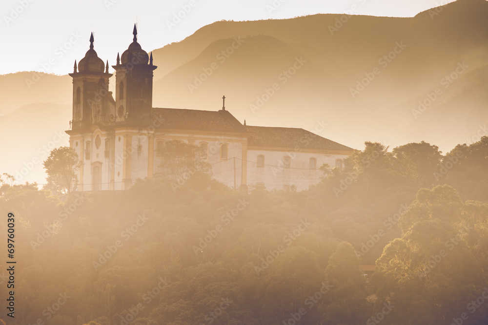View of the unesco world heritage city of Ouro Preto in Brazil