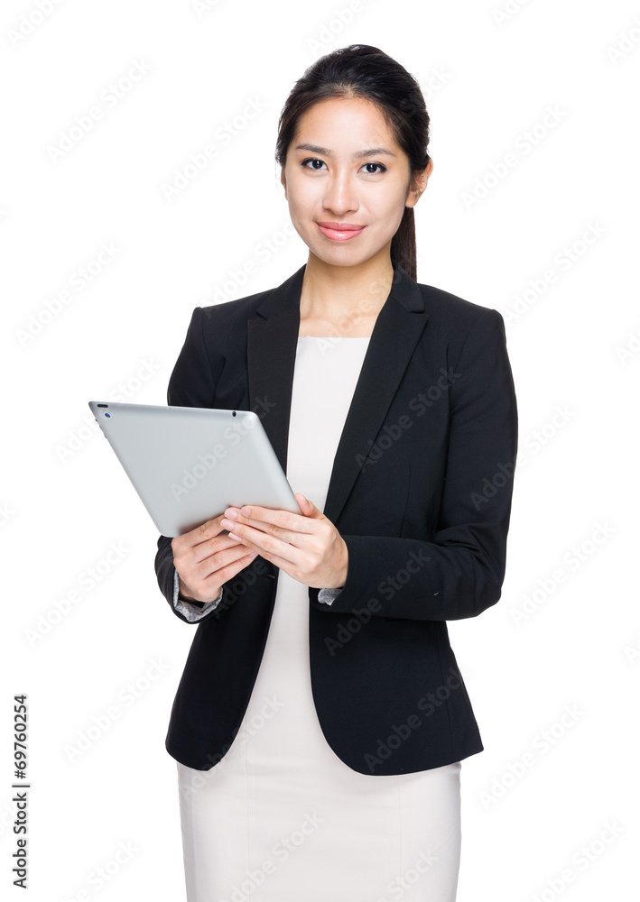 Businesswoman hold with tablet Businesswoman hold with tablet