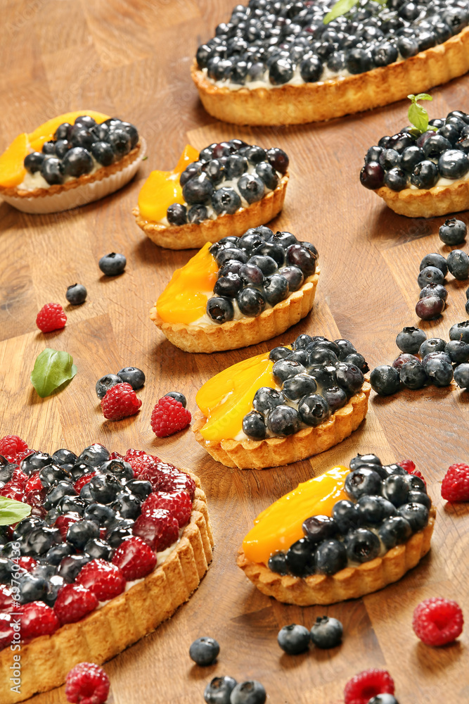 Fruit tart dessert with raspberries blackberries and cranberries Fruit tart dessert with raspberries blackberries and cranberries