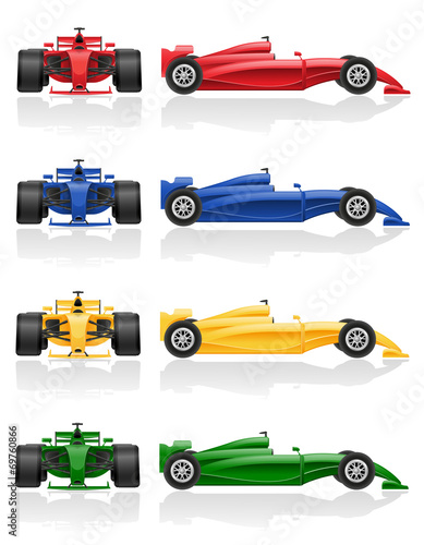 set colors icons racing car vector illustration EPS 10