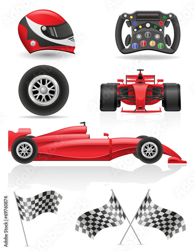 set racing icons vector illustration EPS 10