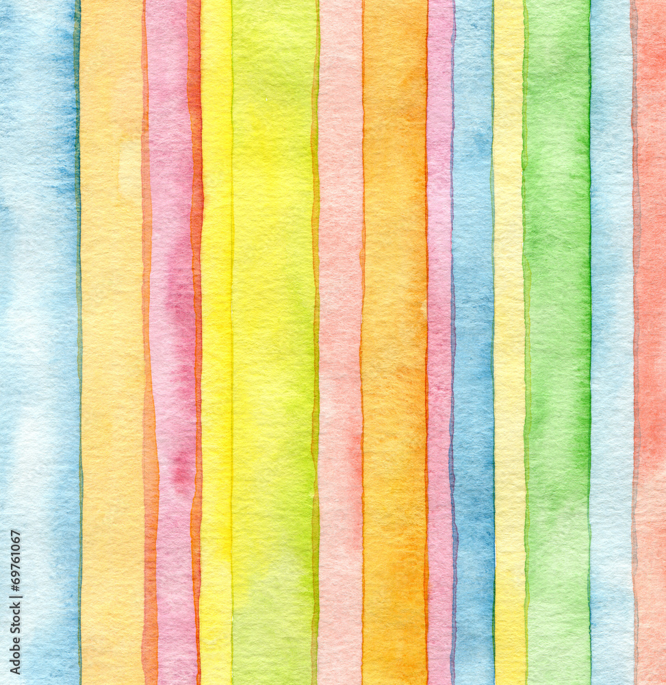 Abstract strip watercolor painted background. Paper texture.