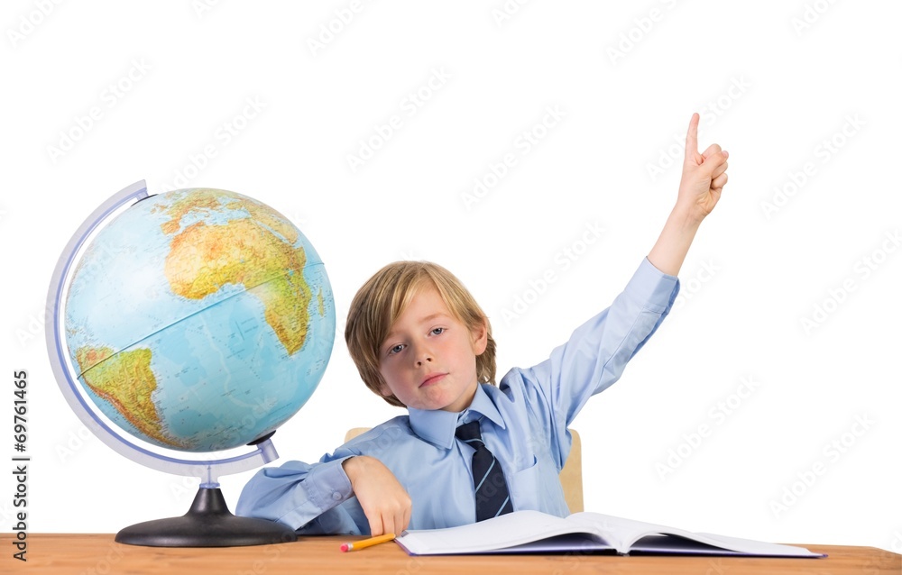 Student raising hand for question Student raising hand for question