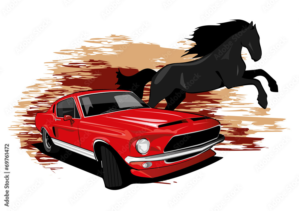Ford Clipart Blue Mustang - Drawing - Free Transparent PNG Clipart Images  Download