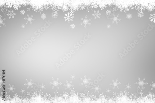 Composite image of fir tree forest and snowflakes