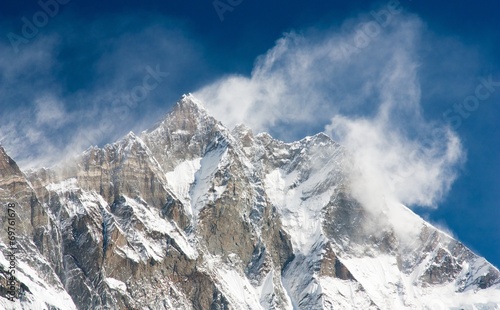 top of Lhotse and Nuptse with windstorm © Daniel Prudek