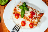 Italian lasagne with tomato