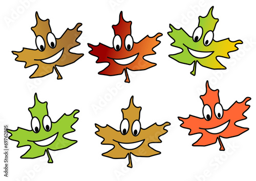 Comic Herbstblätter, Laub