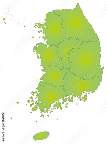 大韓民国の地図