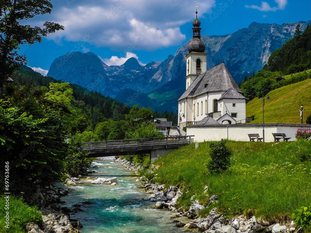 Malerwinkel Ramsau mit St. Sebastian Malerwinkel Ramsau mit St. Sebastian