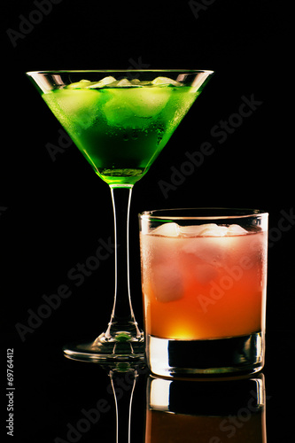 Two glasses with cocktails