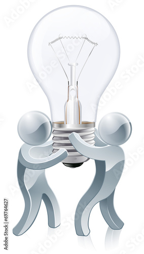 Light bulb people concept