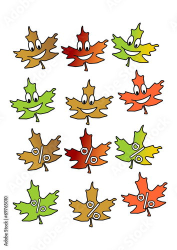 Comic Herbstblätter, Laub