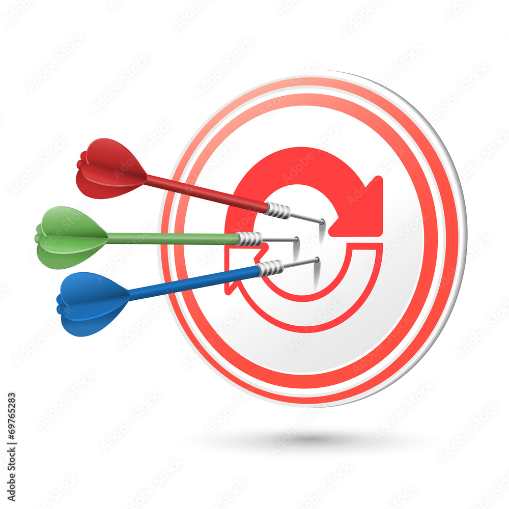 refresh icon target with darts hitting on it refresh icon target with darts hitting on it