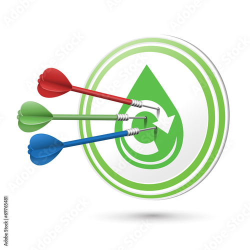 water resource icon target with darts hitting on it