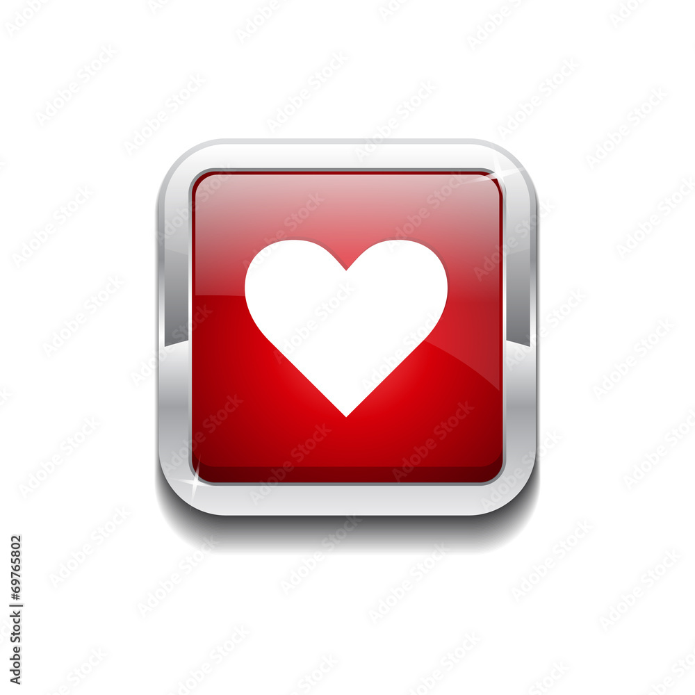 Heart Rounded Rectangular Red Vector Web Button Icon Heart Rounded Rectangular Red Vector Web Button Icon