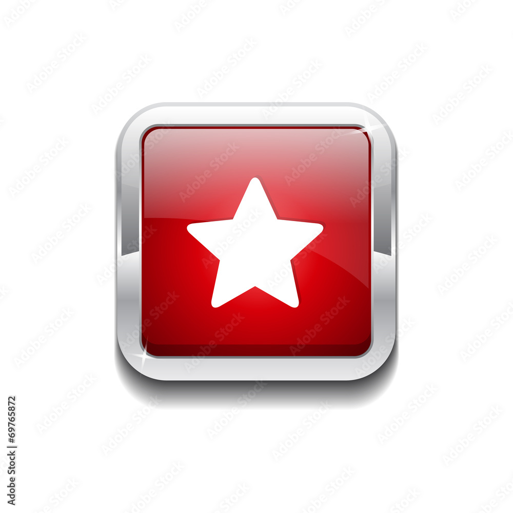 Star Rounded Rectangular Vector Red Web Icon Button Star Rounded Rectangular Vector Red Web Icon Button