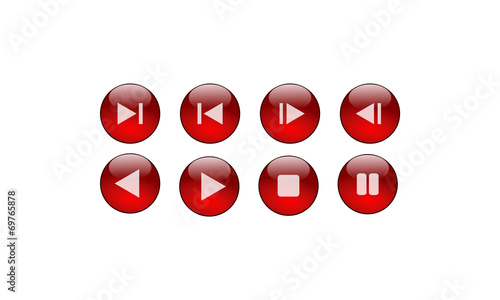 Shiny Red Buttons with Player Icons