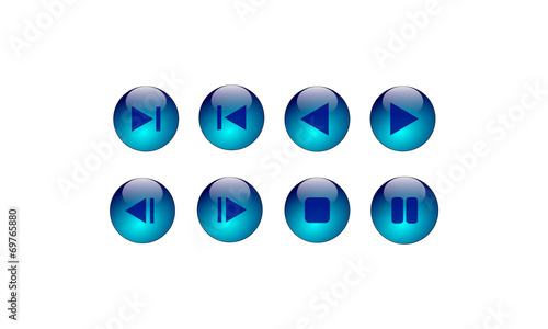 Shiny Blue Buttons with Player Icons