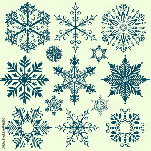 Ornamental Snowflakes set for Christmas design