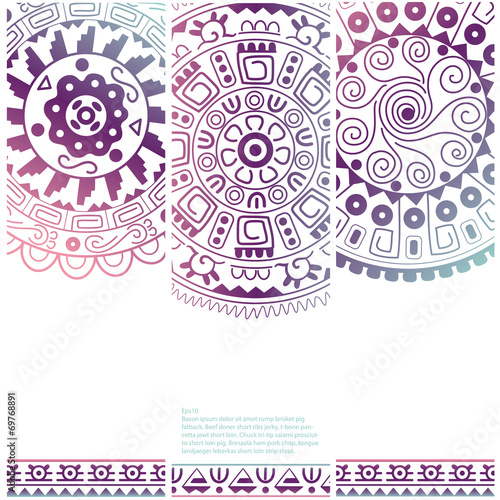 Set of banners with ethnic decorative ornament
