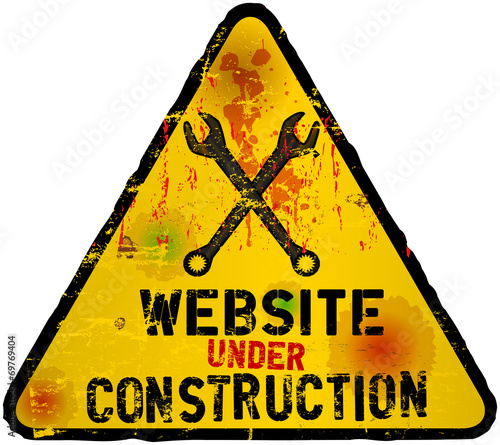 website under construction sign, grungy,vector