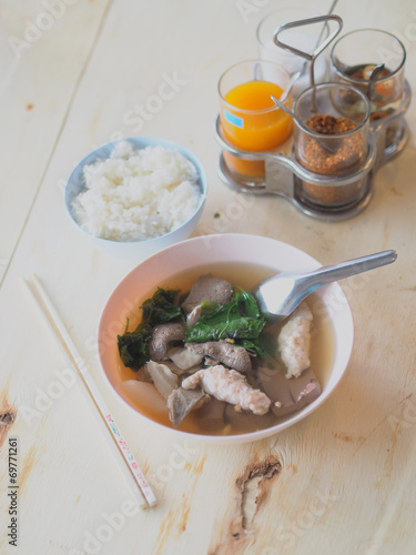 pork soup with rice photo