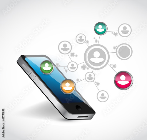 Wallpaper Mural phone network connection illustration design Torontodigital.ca