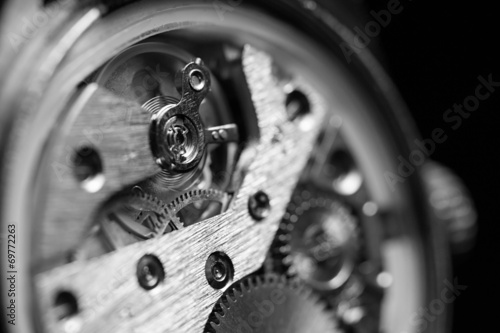 Mechanism inside an old watch