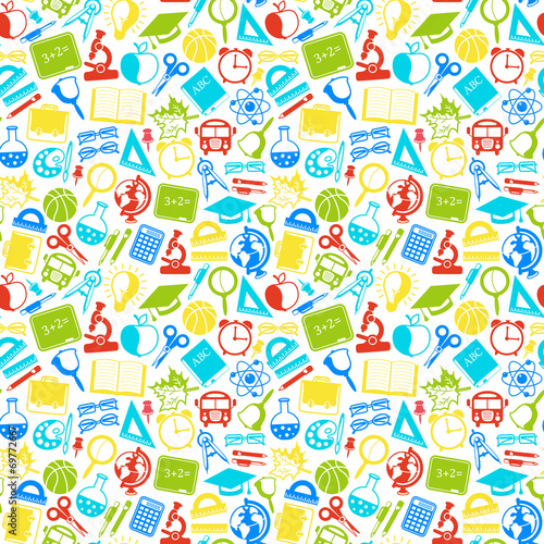 colorful seamless pattern school subjects