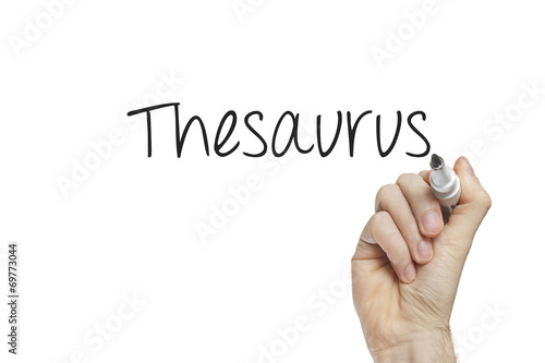 Hand writing thesaurus photo