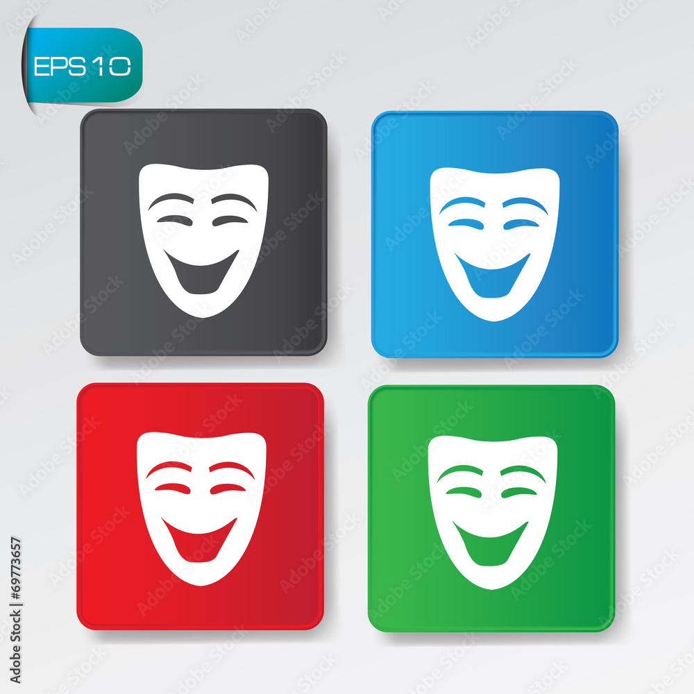 Smile mask buttons,vector Smile mask buttons,vector