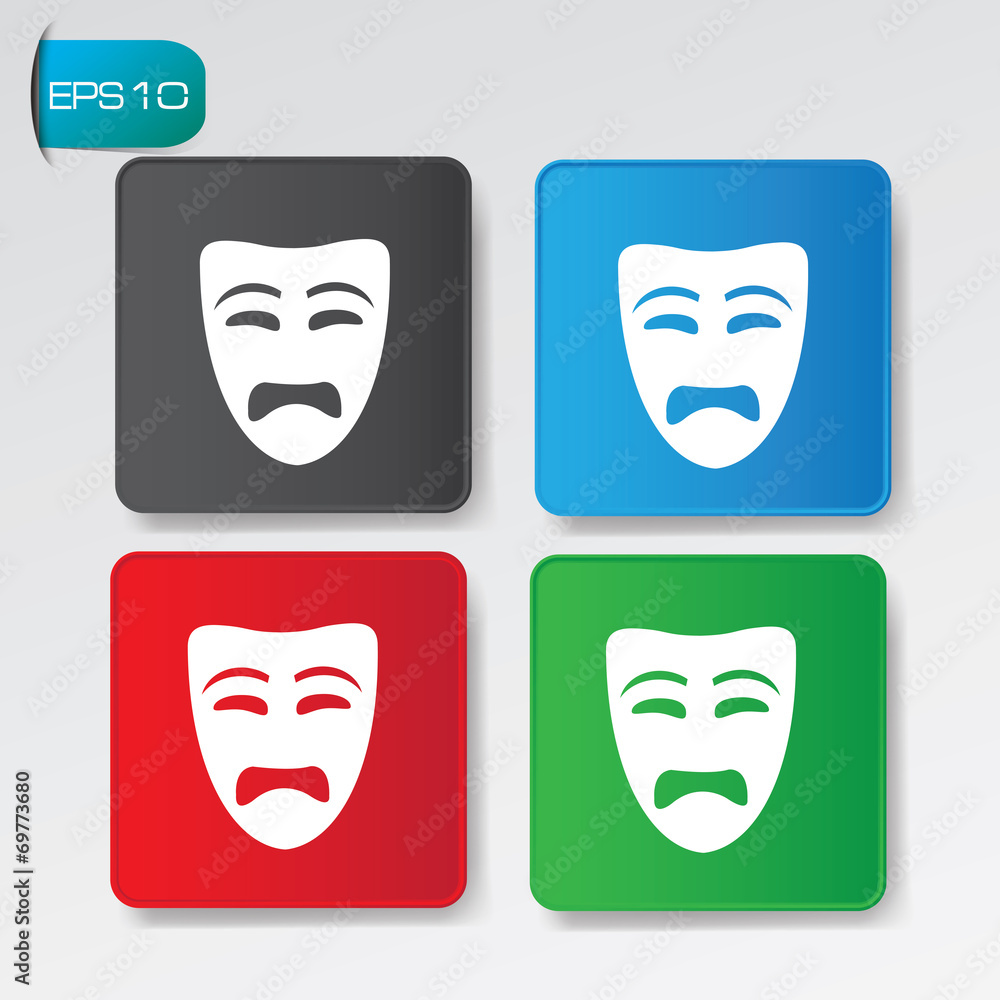 Sad mask buttons,vector Sad mask buttons,vector